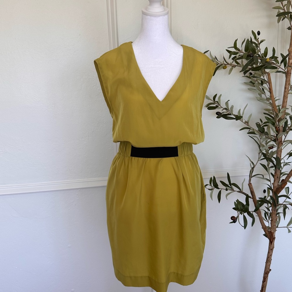 Mustard V Neck dress - Rachel Roy